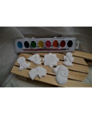 Série de 6 plâtres à peindre (+peinture)