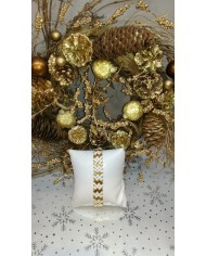 Bracelet Or/Blanc "Wave" - tissé main perles Miyuki