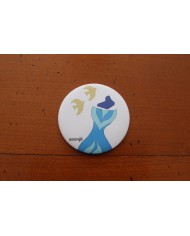 Miroir de poche femme au chapeau