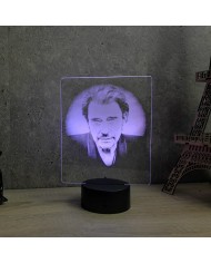 Lampe portrait Johnny Hallyday 16 couleurs & télécommande
