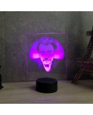 Lampe portrait Johnny Hallyday 16 couleurs & télécommande