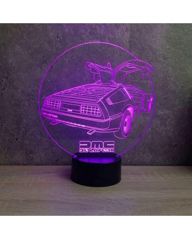 Lampe illusion De Lorean DMC12 16 couleurs & télécommande