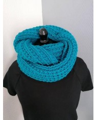 Snood en laine turqoise