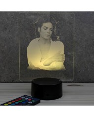 Lampe portrait Michel Jackson 16 couleurs & télécommande