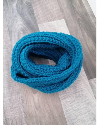 Snood en laine turqoise