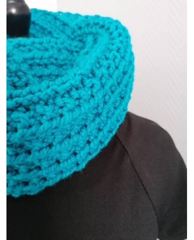 Snood en laine turqoise