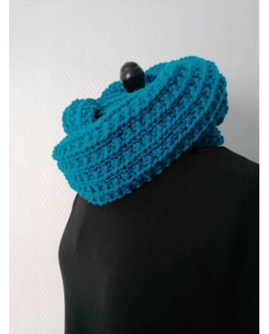 Snood en laine turqoise