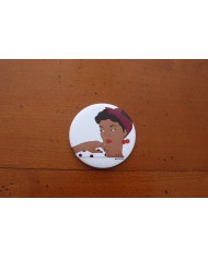 Miroir de poche "Femme cerise"