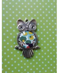 Pendentif chouette en Liberty Wiltshire automne