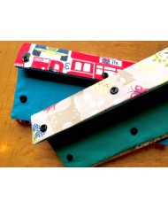 Support de cartes à jouer "Fleurs/bleu".