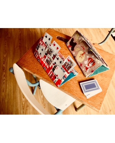 Support de cartes à jouer "Fleurs/Jaune".