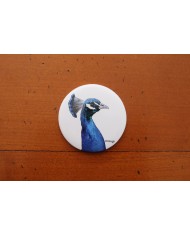 Miroir de poche "Tête de paon"