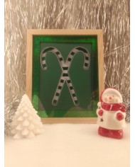 Cadre lumineux surcre d'orge de Noël Vert