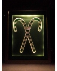 Cadre lumineux surcre d'orge de Noël Vert