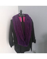 Snood en laine chenille violet