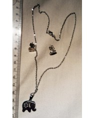 Parure éléphant metal argenté