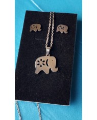 Parure éléphant metal argenté