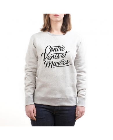SWEAT "CONTRE VENTS ET MARÉES" GRIS