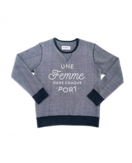 SWEAT "UNE FEMME DANS CHAQUE PORT" NAVY