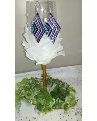 Boucles d'Oreilles "Disco" - Perles Miyuki tissées main