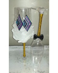 Boucles d'Oreilles "Disco" - Perles Miyuki tissées main