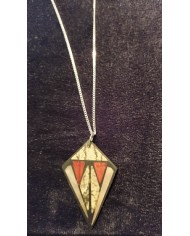 Collier corail,  nacre et pierre