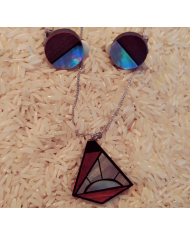 Parure marqueterie bois et nacre