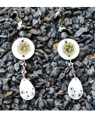 Boucles d’oreilles pendantes nacre