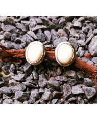 Boucles d’oreilles ovales nacre