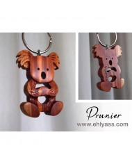 Porte-clé Koala sculpté en bois massif