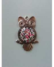 Pendentif chouette en Liberty Katie&Millie Bistre