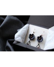 boucles d'oreilles "larmes de fleur" bleu
