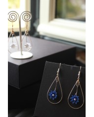 boucles d'oreille "Etoile de Jardin" bleu