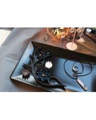 Porte bijoux "Opéra" vert/bleu foncé