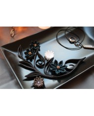 Porte bijoux "Opéra" vert/bleu foncé