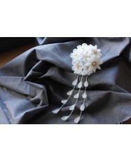 kanzashi "Blanche Hermine"