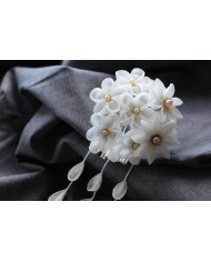 kanzashi "Blanche Hermine"