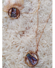 Parure collier et bracelet nacre haliotide