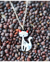 Collier émaux chat