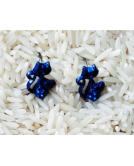 Boucles d’oreilles clous chat strass
