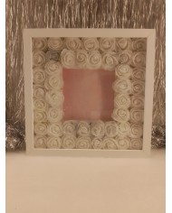 Cadre photo roses blanches