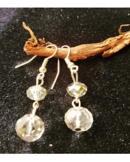 Boucles d'oreilles sur crochets cristal