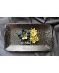 peigne floral "Jardin Zen"  vert