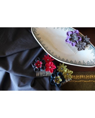 peigne floral "Jardin Zen"  vert