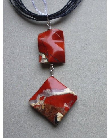 Bracelet et Pendentif Jaspe Rouge