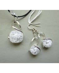 pendentif et boucles Cristal de Roche