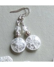 Pendentif et Boucles Cristal de Roche givré