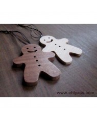 Suspension de Noël en bois Bonhomme pain d'épice