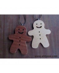 Suspension de Noël en bois Bonhomme pain d'épice
