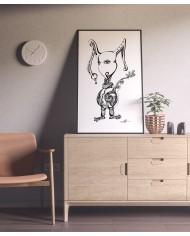 Affiche A3 monstrueux lapin